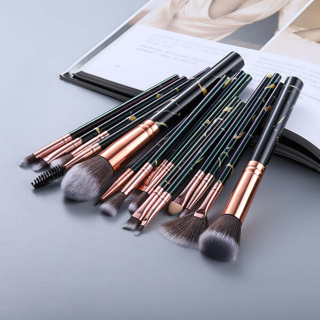 Opulence Emporion's - 15 Marbled Design Makeup Brushes Set