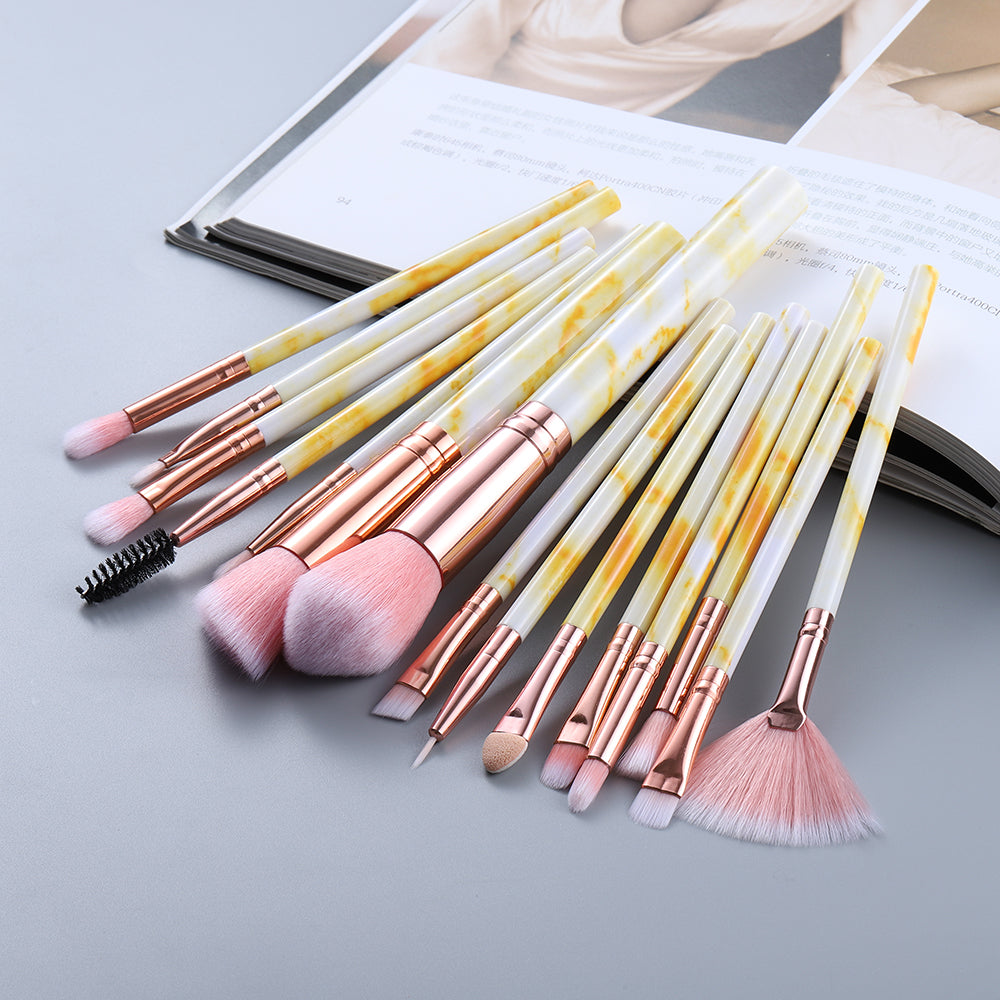 Opulence Emporion's - 15 Marbled Design Makeup Brushes Set