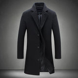Men’s Solid Color Casual Business Woolen Coats - New for Autumn & Winter 2023