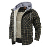 Men Lumberjack Plaid Hooded Jackets Snap Button