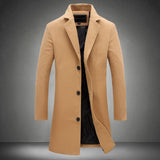 Men’s Solid Color Casual Business Woolen Coats - New for Autumn & Winter 2023