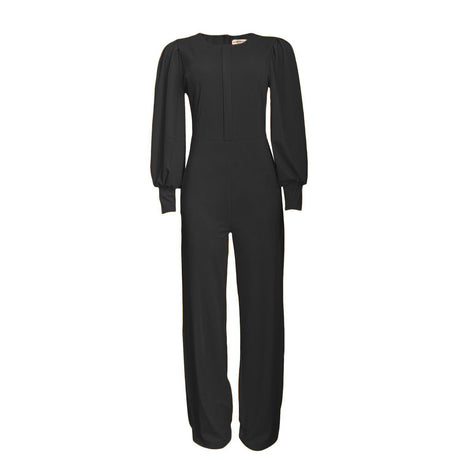Pre-Order Autumn Winter Office High Waist Straight Solid Color African Jumpsuit Mom Wear Curvy Size