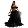 Women Wear Solid Color Sleeveless Chest Wrap Mesh Maxi Dress Dress