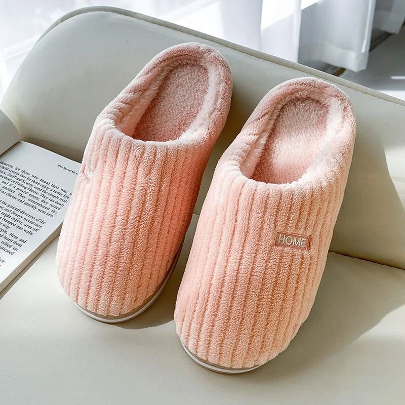 Warm Plush Slippers Household Indoor Couple Women's House Shoes