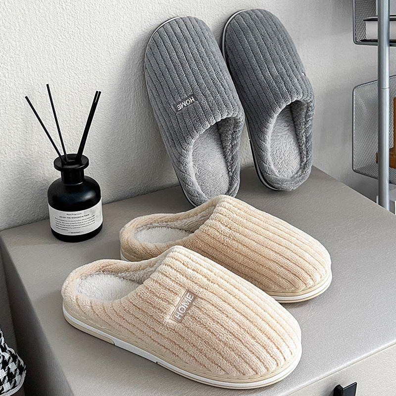 Warm Plush Slippers Household Indoor Couple Women's House Shoes