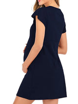 Women's maternity V-neck short sleeve Nursing Dress