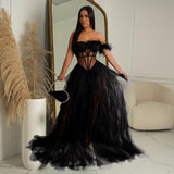 Women Wear Solid Color Sleeveless Chest Wrap Mesh Maxi Dress Dress