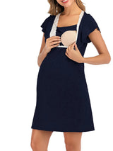 Women's maternity V-neck short sleeve Nursing Dress