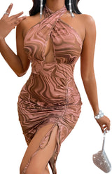 Ladies Spring Summer Fashion Sexy Backless Halter Dress