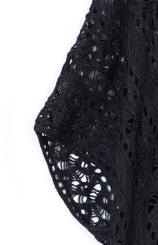 $44.98 Crochet Knitted Tassel Tie Kimono Beachwear