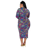 Pre-Order Curvy Size Fall Winter Long Sleeve Turtleneck Irregular Asymmetric Plaid Printed Slim-Fit Sexy Women Dress