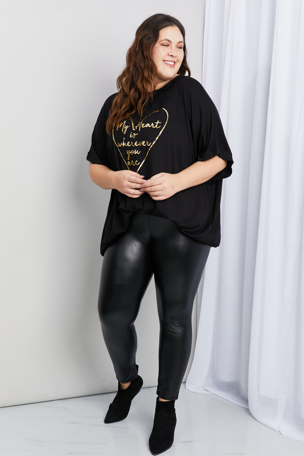 Opulence EmpórionBlumin Apparel Full Size Graphic Dolman Sleeve Longline Top