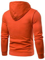 Men's Solid Color Slim Fit Hooded Long Sleeve Sweatshirt