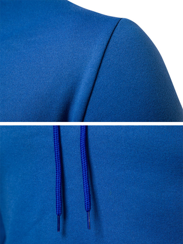 Men's Solid Color Slim Fit Hooded Long Sleeve Sweatshirt
