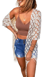 Women's Floral Crochet Hollow-out Beach Cover-up