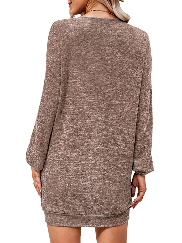 Women's thin knitted medium and long sweater