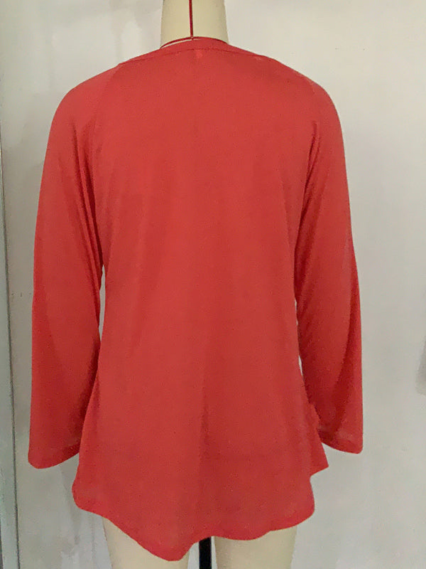 Ladies T-Shirt With Loose Round Neck And Casual Style