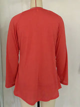 Ladies T-Shirt With Loose Round Neck And Casual Style