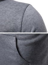 Men's Solid Color Slim Fit Hooded Long Sleeve Sweatshirt