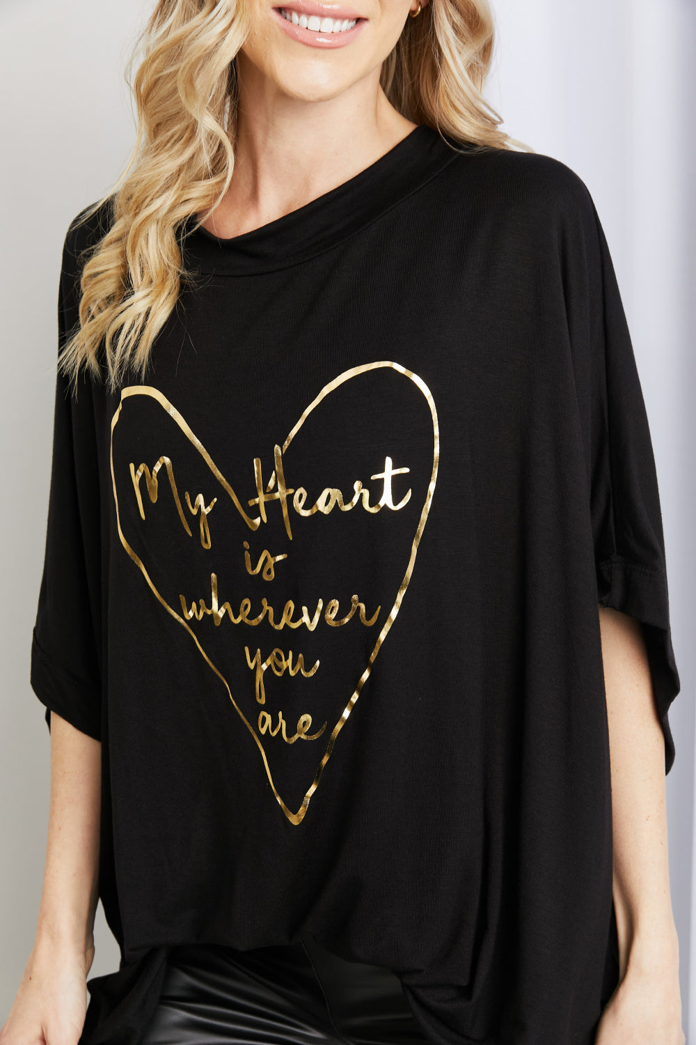 Opulence EmpórionBlumin Apparel Full Size Graphic Dolman Sleeve Longline Top
