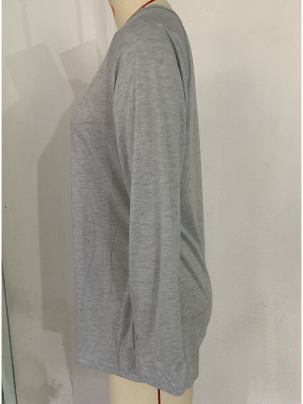 Ladies T-Shirt With Loose Round Neck And Casual Style