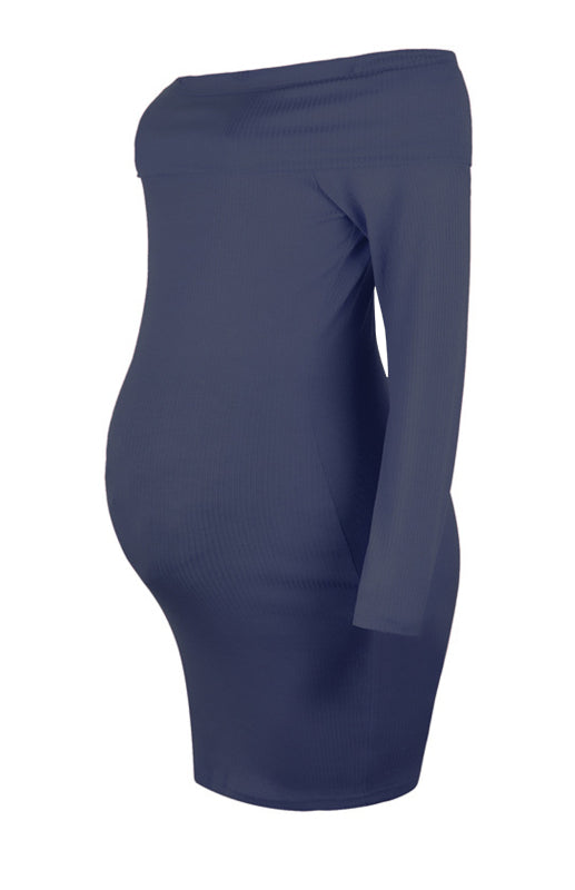 Women'S Casual One-Shoulder Maternity Dress