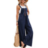 Women's Solid Color Casual Bib Trousers