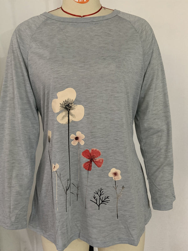 Ladies T-Shirt With Loose Round Neck And Casual Style