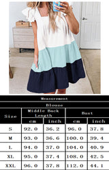Women'S Casual Colorblock Square Neck Midi Skirt