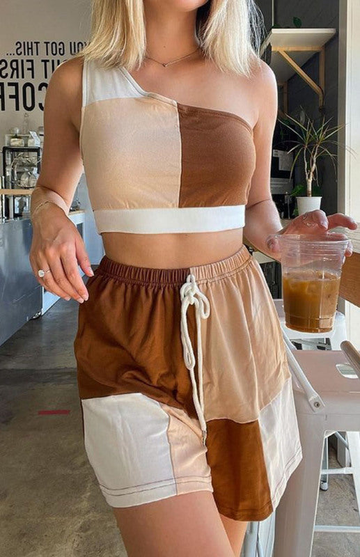 Women's Cross Shoulder Vest Panel Set