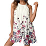 Women's Halter Neck Ruffle Sleeveless Pleated Dress