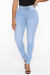 Women's Solid Color Slim High Stretch Denim Pencil Pants