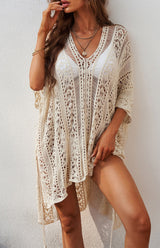$44.98 Crochet Knitted Tassel Tie Kimono Beachwear