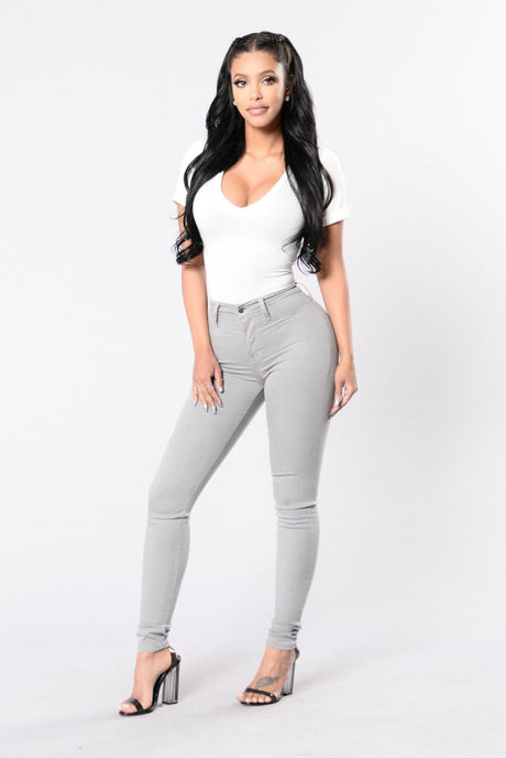 Women's Solid Color Slim High Stretch Denim Pencil Pants