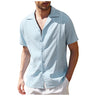 Men's Loose Fit Linen Guayabera Beach Shirt