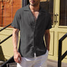 Men's Loose Fit Linen Guayabera Beach Shirt