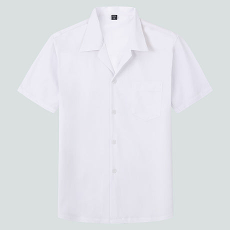 Loose Solid Color Casual Lapel Ordinary Short Sleeve Shirt Men