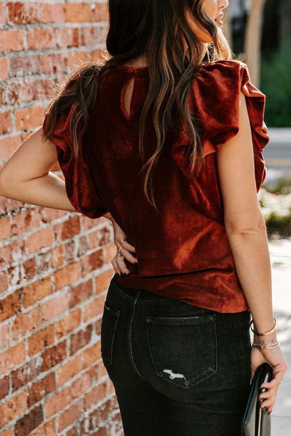 New 2023  Velvet Pullover Short Sleeve round Neck Women Loose T-shirt