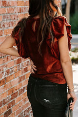 New 2023  Velvet Pullover Short Sleeve round Neck Women Loose T-shirt