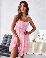 Women's Floral Print Tiered Cotton Minidress