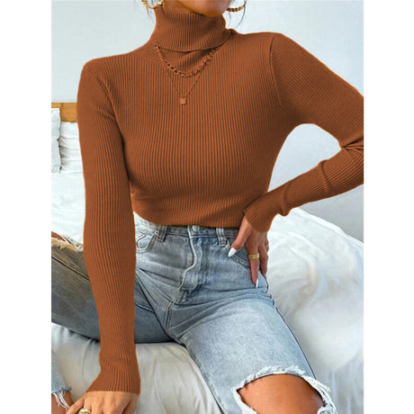 Women's Christmas turtleneck tight knit top