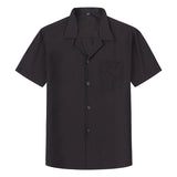 Loose Solid Color Casual Lapel Ordinary Short Sleeve Shirt Men