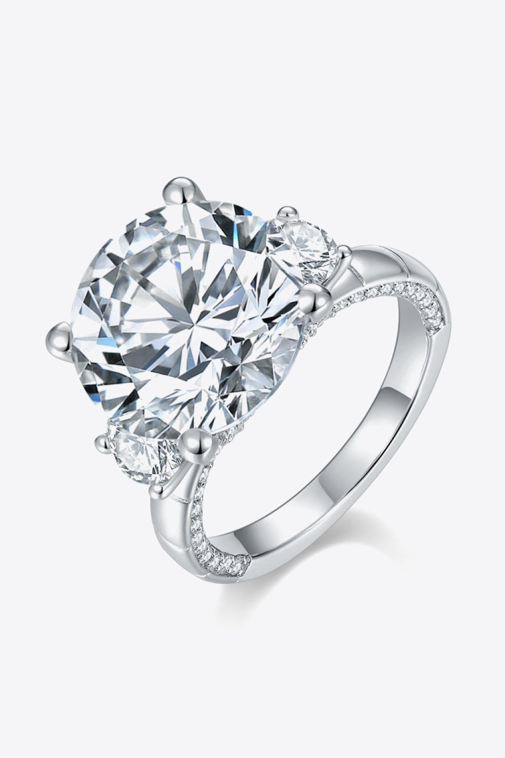 Opulence Emporion's - 8.6 Carat Moissanite Platinum-Plated Ring