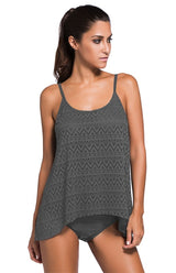 Women's Jacquard Mesh Solid Color Split Swimsuit