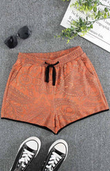 Women's Tribal Print Drawstring Mid Waist Shorts