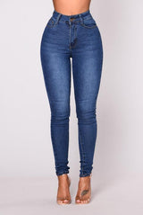 Women's Solid Color Slim High Stretch Denim Pencil Pants