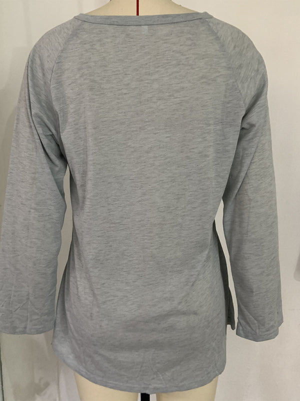 Ladies T-Shirt With Loose Round Neck And Casual Style