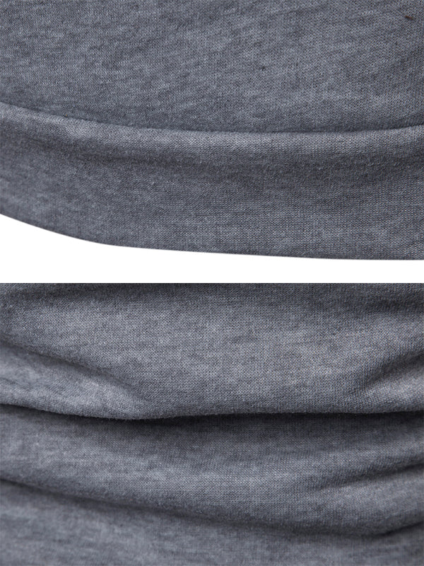 Men's Solid Color Slim Fit Hooded Long Sleeve Sweatshirt