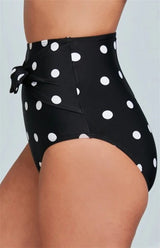 Women's Printed Bow High Waist Swim Shorts