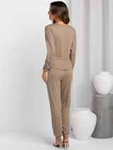 Women's two piece set of solid color fashion casual pants
